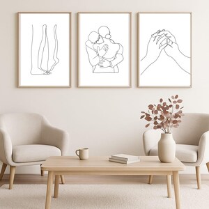 One Line Art Couple, Minimalist Line Drawing, Abstract Printable Wall Art, Modern Art Print, Wedding Line Art, Gift