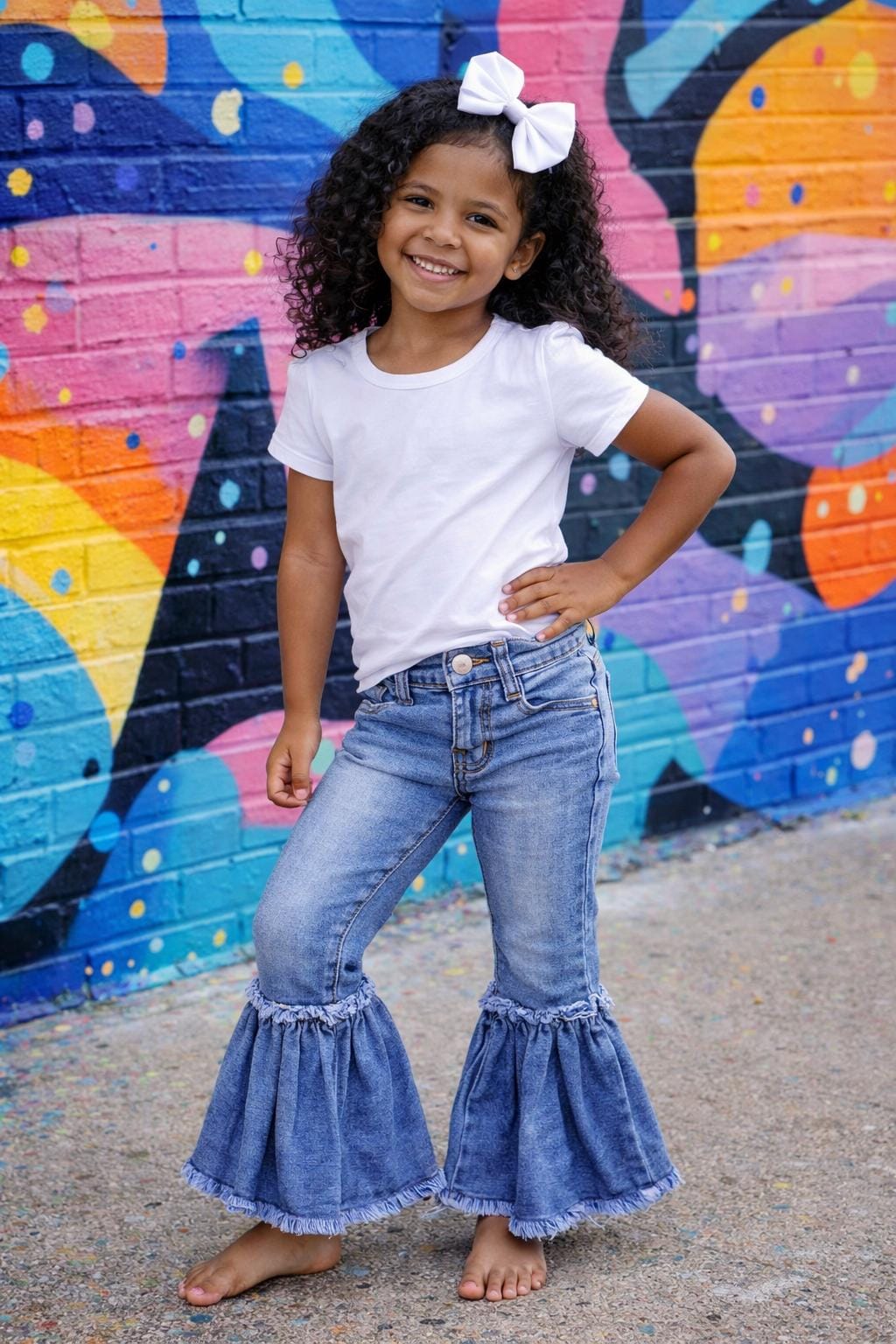 Ruffled Bell Bottom Jeans - Etsy