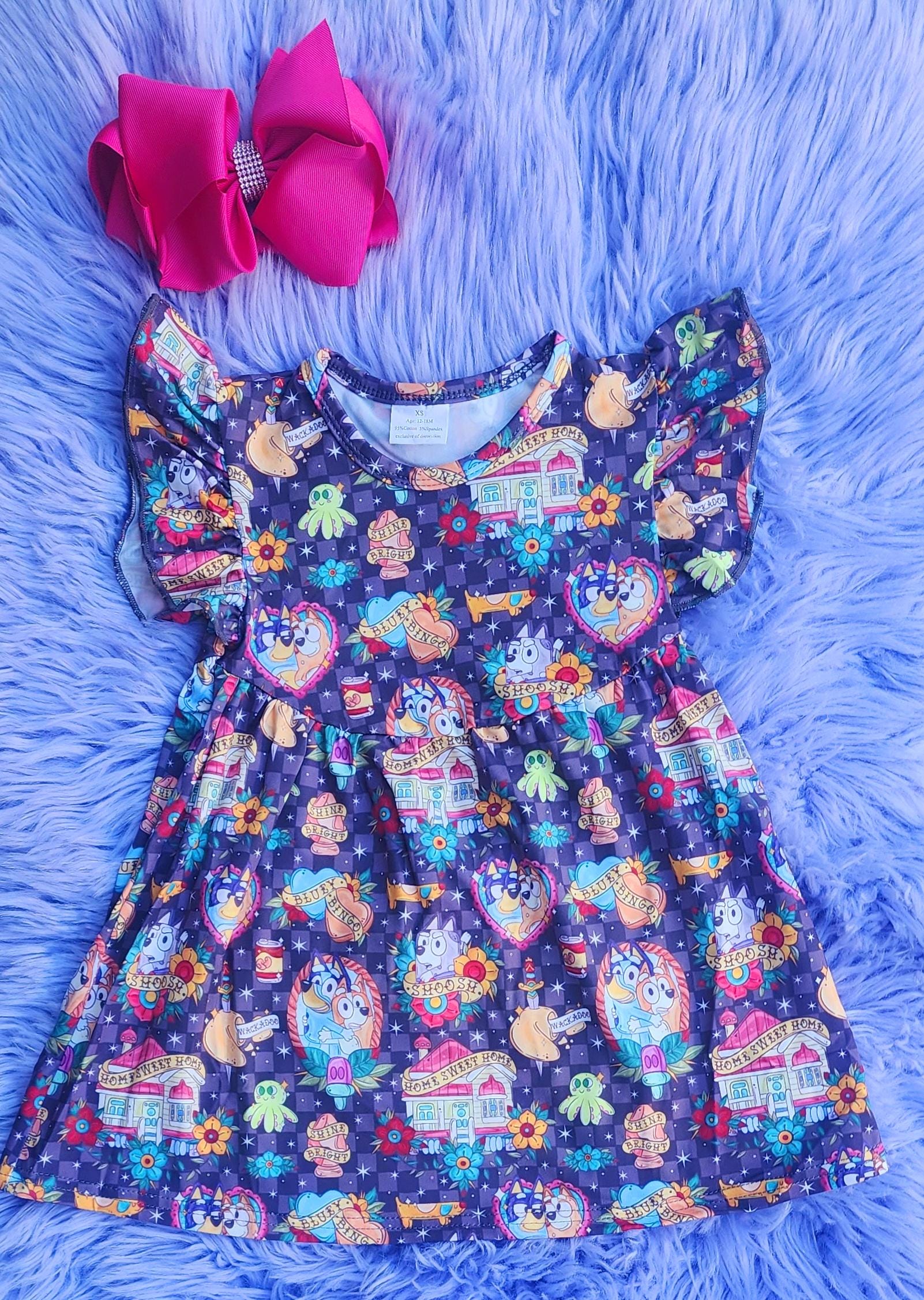 purple bluey dress Bluey and Bingo Disney Parks Dress for Girls
