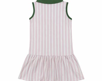 pink and green stripe golf dress Girls Pink Stripe Masters Inspired Golf Dress, Toddler Preppy Country Club Outfit