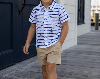 Shark Polo Short Set, Khaki Shorts Outfit, Summer Clothing