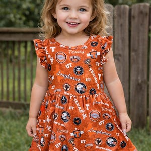 cute longhorn dresses Girls Toddler Burnt Orange Texas Longhorns Too Cute Tri-Blend Dress