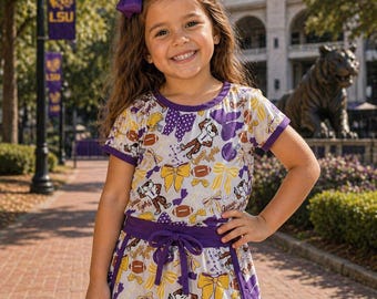 Louisiana Tigers Skort Set, Girls LSU Outfit, Toddler Louisiana State Football Shorts Set
