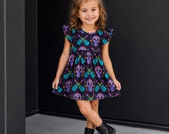 Girls Sugar Skull Outfit, Dia de los Muertos Dress