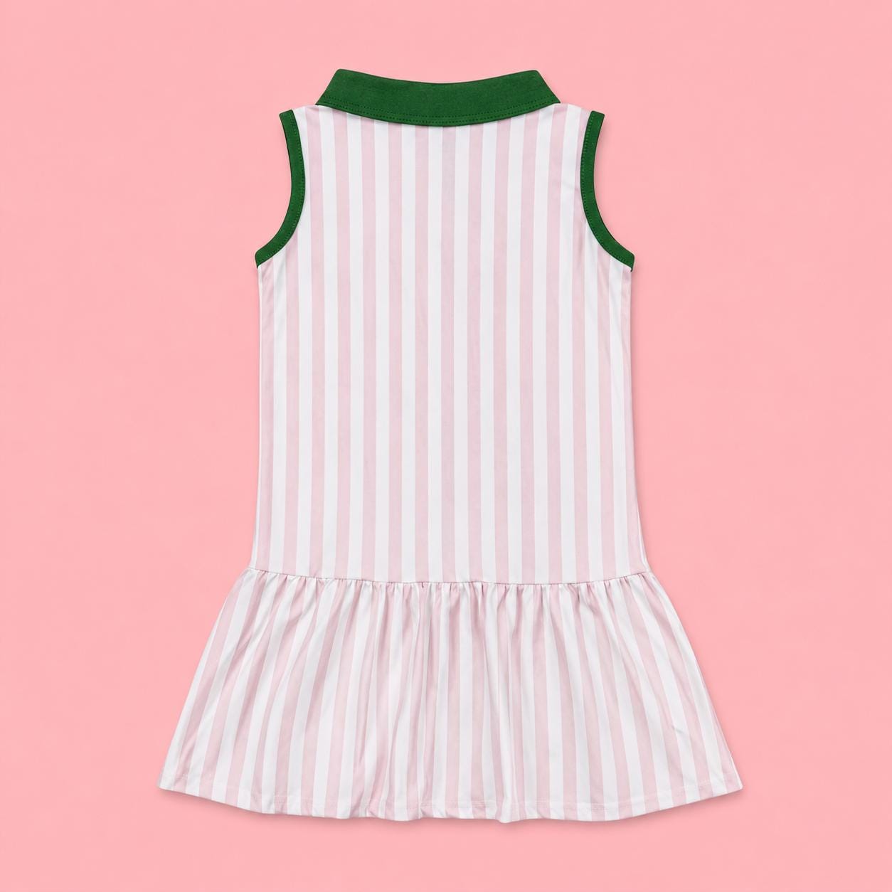 Girls Pink Stripe Masters Inspired Golf Dress, Toddler Preppy Country Club Outfit