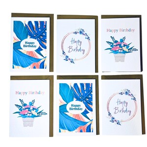 Birthday Card Multi Pack – Set of 6 Greeting Cards | Eco-Friendly, Handmade, UK Made | Amara Collection