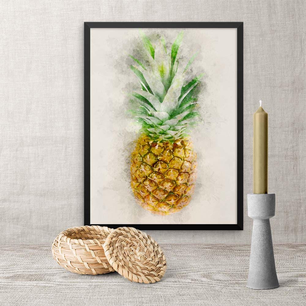 Framed Wall Décor Pineapple Restaurant Kitchen Art Modern Etsy