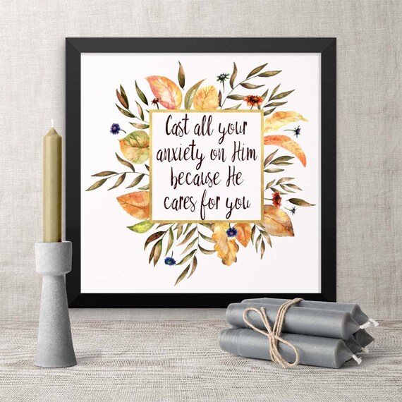 Framed Inspirational Wall Art Cast Your Anxiety Faith Based Feminine Gift For Friends Birthday Or Anniversary - Faith Based Wall Art Framed Inspirational Wall Art Cast Your Anxiety Faith Based Feminine Gift For Friends Birthday Or Anniversary - Faith Based Wall Art