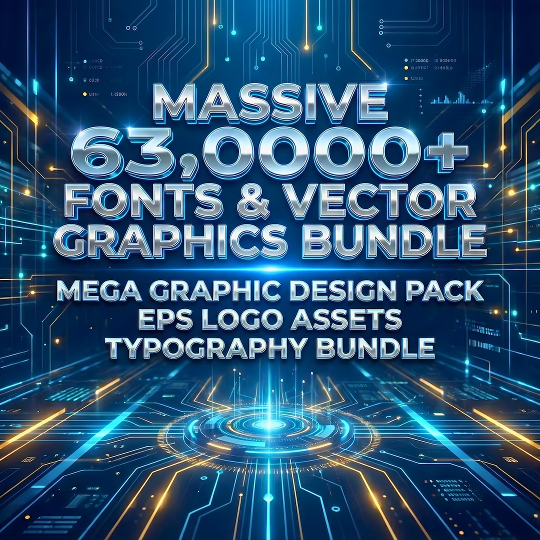 Massive 63,000+ Fonts & Vector Graphics Bundle, Mega Graphic Design ...