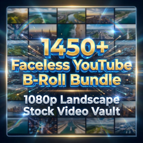 1450+ Faceless YouTube B-Roll Bundle | 1080p Landscape Stock Video Vault | Cash Cow Channel Assets | Video Editing Footage & Backgrounds