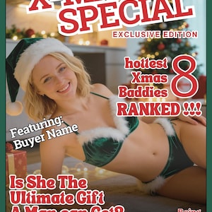Personalized Solo Christmas Ai Photoshoot + Magazine cover – 5 Custom HD Printable Pics + Poster | Adult Funny Prank Gift | Ultra Real Gen8 image 4