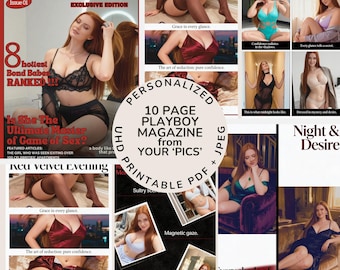 10 Page Personalized Playboy Magazine from Your Photos | Printable HD PDF + JPG | Best for gifts and personal use
