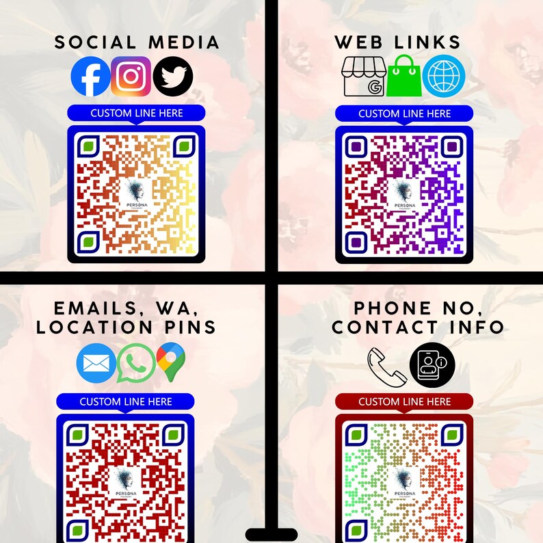 Custom QR Code, Logo & Branding, Multi-link (png, Svg, Pdf) - Etsy
