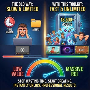 18.500+ Character Design Animation Toolkit, After Effects Vorlagen, Bewegungsgrafikpaket, Videobearbeitungs-Assets, Animiertes GIF-Bundle Bild 9