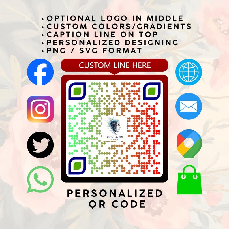 Custom QR Code, Logo & Branding, Multi-link (png, Svg, Pdf) - Etsy