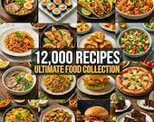 12,000 Ultimate Recipe Collection | Digital Cookbook Library | Vegan, Keto, Gluten-Free & International Cuisines | Instant Download