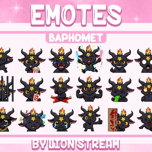 Baphomet Emotes: Twitch, Discord, YouTube (Digital Download, Zip File)