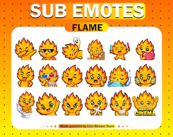 Flame Emotes for Twitch, Discord, YouTube, Kick, TikTok (Digital Download)