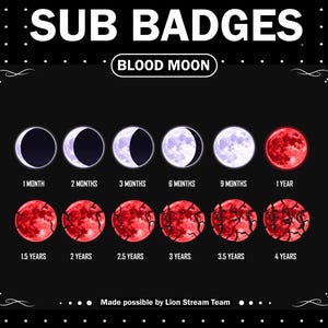 Mond Twitch Sub Badges / Kick, Discord und YouTube Abonnenten Badges