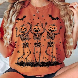 Dancing Skeleton Halloween PNG Funny Fall Skeleton Png Funny Halloween Png Spooky Season Png Retro Fall Png Retro Halloween Png Trendy Shirt
