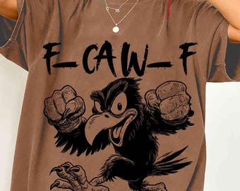 F-Caw-F PNG Funny Raven Bird Clipart Gothic Crow Humor Design Halloween Digital Download Sarcastic Sublimation PNG for Shirt or Mug Spooky