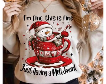 Funny Quote Cute Snowman Christmas PNG Funny Christmas Snowman Hot Cocoa Funny Winter Png Sarcastic Christmas Merry Xmas Patchwork design