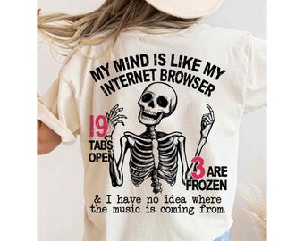 My Mind is Like Sarcastic Snarky PNG Sassy Png Snarky Funny Skeleton Overstimulated Tired Mom Sarcasm Png Funny Mum Png Adult Humor ORIGINAL