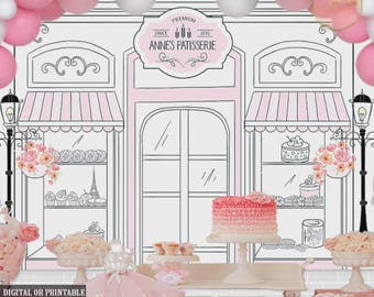 Patisserie Party Backdrop, Bake Shop Backdrop, Cupcake sweet Shoppe, Candy Shop, French café, Patisserie bakery cupcakes, Sweet as Cupcake