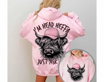 Highland Cow PNG, Bossy Girl Shirt, Country Girl, Trendy Western Shirt, Head Heffa, Highland Cow Shirt, Boss Babe, Head Heifer, Mothers Day