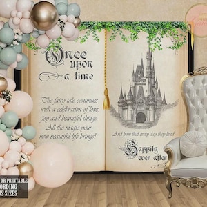Personalisierte Es war einmal Kulisse, Prinzessin Geburtstagsfeier, kleine Prinzessin Babyparty, Vintage königliche Feier Brautdusche Digital