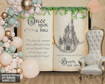Personalized Once Upon a Time Backdrop, Princess Birthday Party, Little Princess Baby Shower,Vintage Royal Celebration Bridal Shower Digital