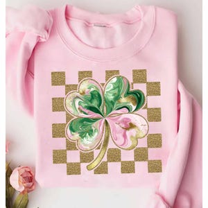 Retro Coquette St Patricks Day Shamrock Sequins Glitter Png,St Pattys Day Png, Four Leaf Clover Sequin Bow,Patricks Day Design Trendy Bundle