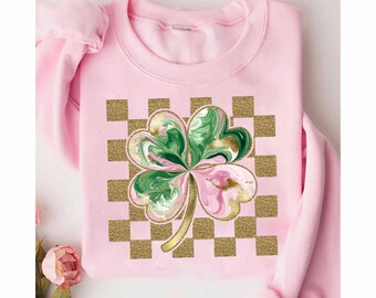 Retro Coquette St Patricks Day Shamrock Sequins Glitter Png,St Pattys Day Png, Four Leaf Clover Sequin Bow,Patricks Day Design Trendy Bundle