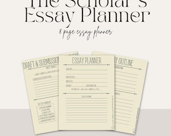 The Scholar’s Essay Planner | Digital PDF for Goodnotes or Print | Student Essay Organizer | Academic Writing Template
