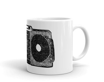 Boombox White glossy mug