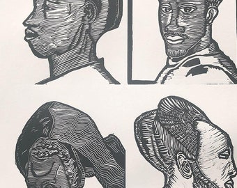 Amasunzu Style linocut limited edition print