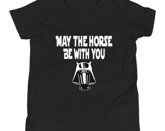 May the horse be with you star wars darth vader Short-Sleeve Youth Short Sleeve T-Shirt