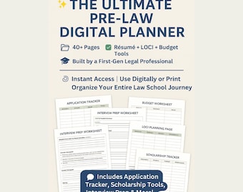 Pre-Law Digital Planner: Law School Application Organizer (PDF Download)