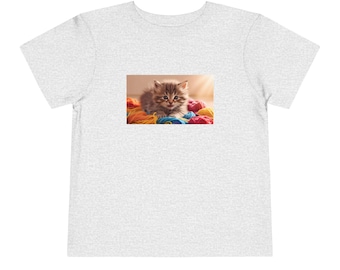 Cute Kitten Toddler Tee, Adorable Cat T-Shirt for Kids, Perfect Gift for Cat Lovers, Birthday, Baby Shower, Playtime Wear