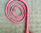 Veg Tanned Goat Leather Bullwhip Redish Brown Color , 3ft to 14ft Professional Quality Bullwhip