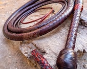 Cowhide Leather Bullwhip Brandy Color, 3ft to 14ft Indiana Jones Styles Professional Quality Bullwhip