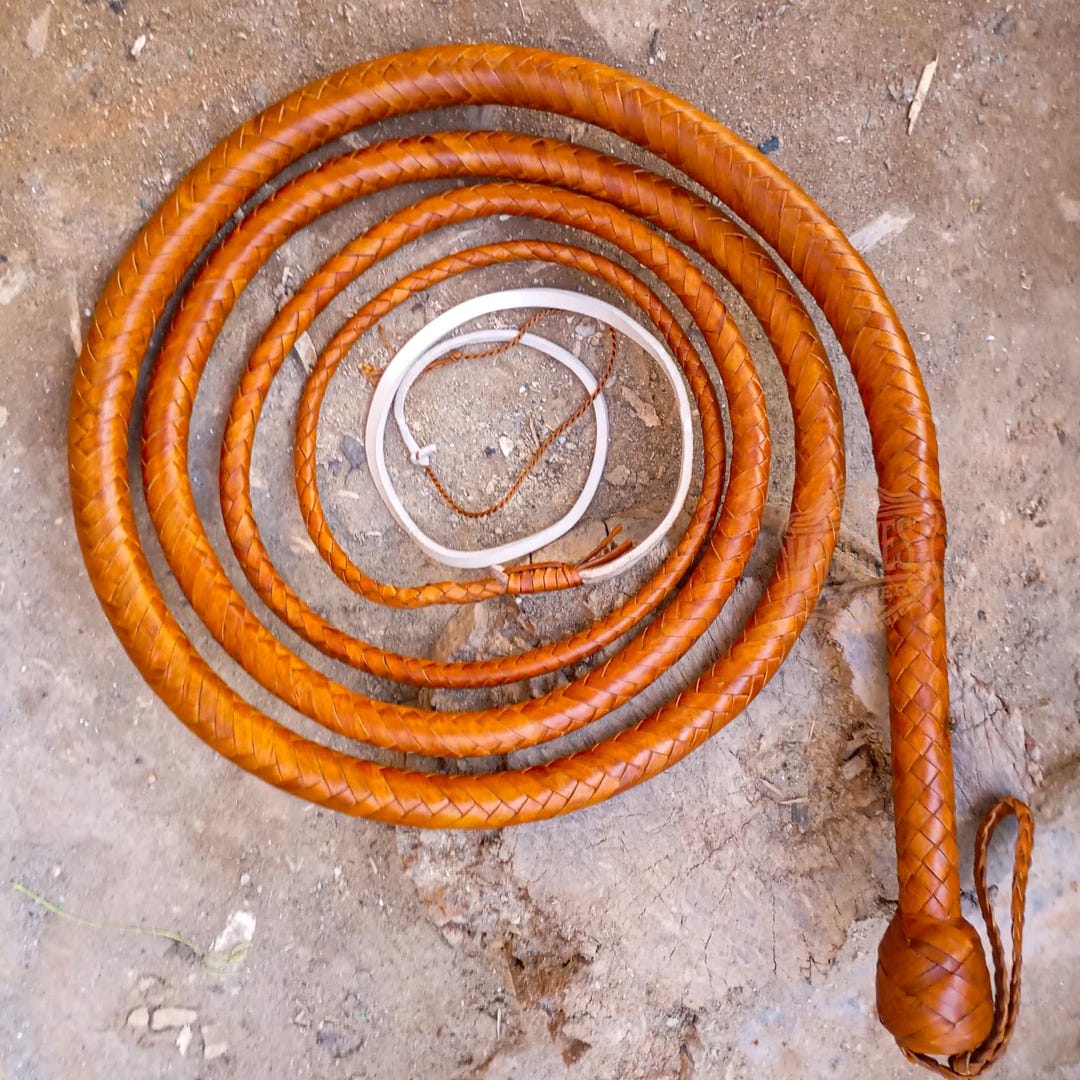 Pakistan Bull Whip - 5'9" Traditional Leather Whip With Wrist Strap