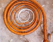 Cowhide Leather Bullwhip Tan Color With White Fall, 3ft to 14ft Indiana Jones Styles Professional Quality Bullwhip
