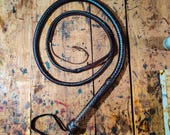 Cowhide Leather Chocolate Brown Bullwhip, 3ft to 14ft Indiana Jones Style Professional Quality Bullwhip