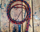 Veg Tanned Goat Leather Bullwhip Black/Red Color , 3ft to 14ft Australian Style Professional Quality Bullwhip