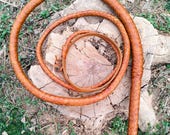 Tan Color Kangaroo Hide Leather Bullwhip, 3ft to 14ft, 12/16 Plait Professional Bullwhip Indiana Jones Styles
