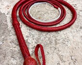 Veg Tanned Goat Leather Bullwhip Whisky Color With White Fall, 3ft to 14ft Indiana Jones Style Professional Quality Bullwhip