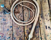 Veg Tanned Goat Leather Bullwhip Natural Tan Color With White Color Fall , 3ft to 14ft Indiana Jones Styles Professional Quality Bullwhip