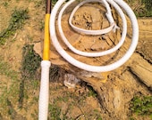 White Color Kangaroo Hide Leather Stock Whip, 3ft to 14ft, 12 Plait Professional Quality Australian Style Stock Whip