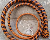 Veg Tanned Goat Leather Tan/Chocolate Brown Snake Whip, 3ft to 14ft Shot Loaded Professional Snake Whip
